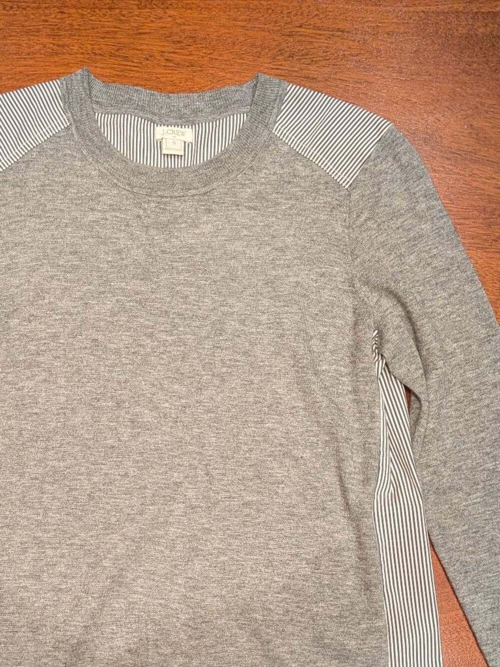 J.Crew Factory Mixed-Media Merino Wool Sweater Top